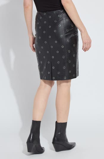 Leonette Grommet Faux Leather Skirt