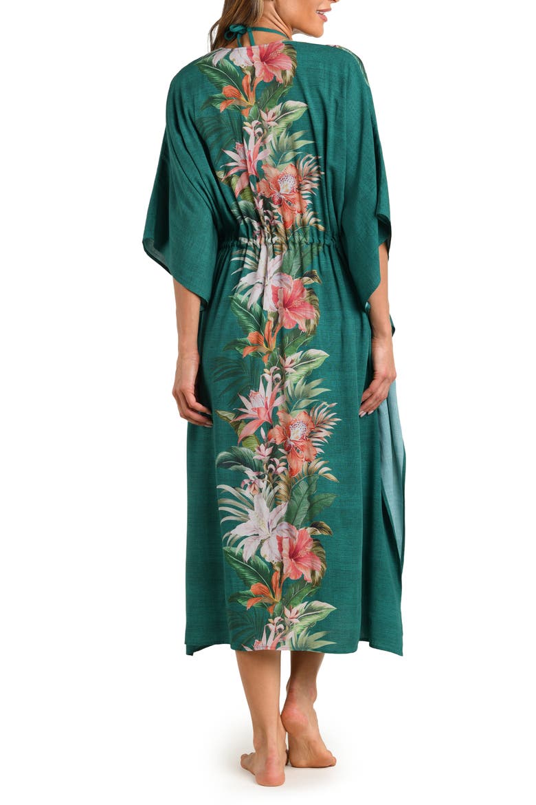 Courtyard Palms Tie Waist Kimono Cover-Up, Alternate, color, JUNGLE