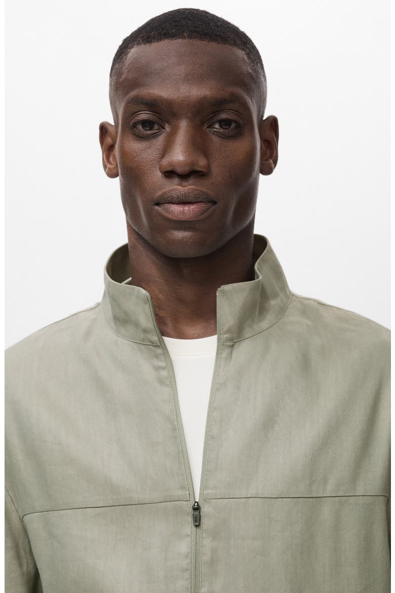 Linen Blend Jacket, Alternate, color, OLIVE GREEN
