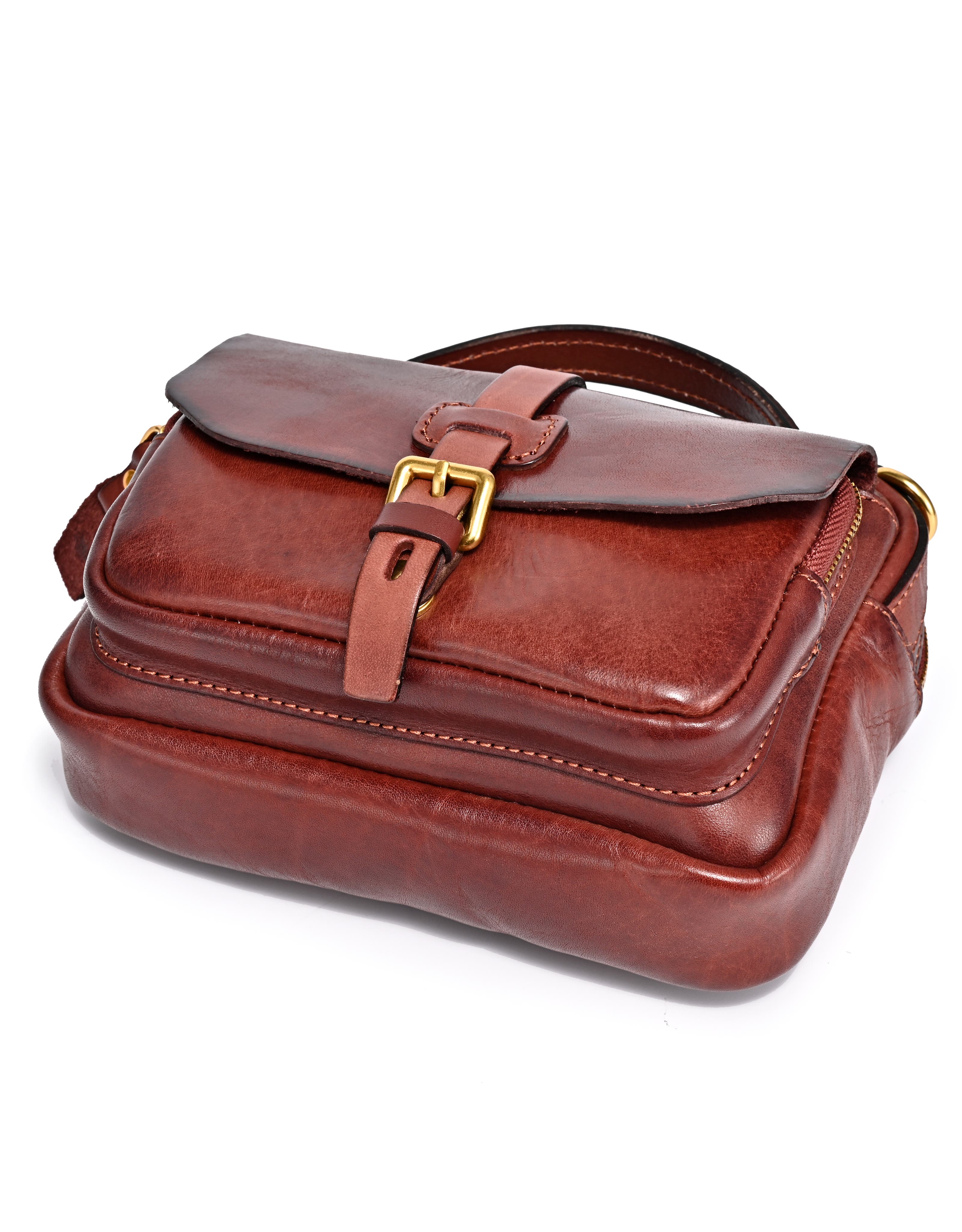 Ficus Genuine Leather Compact Crossbody, Alternate, color, Brown