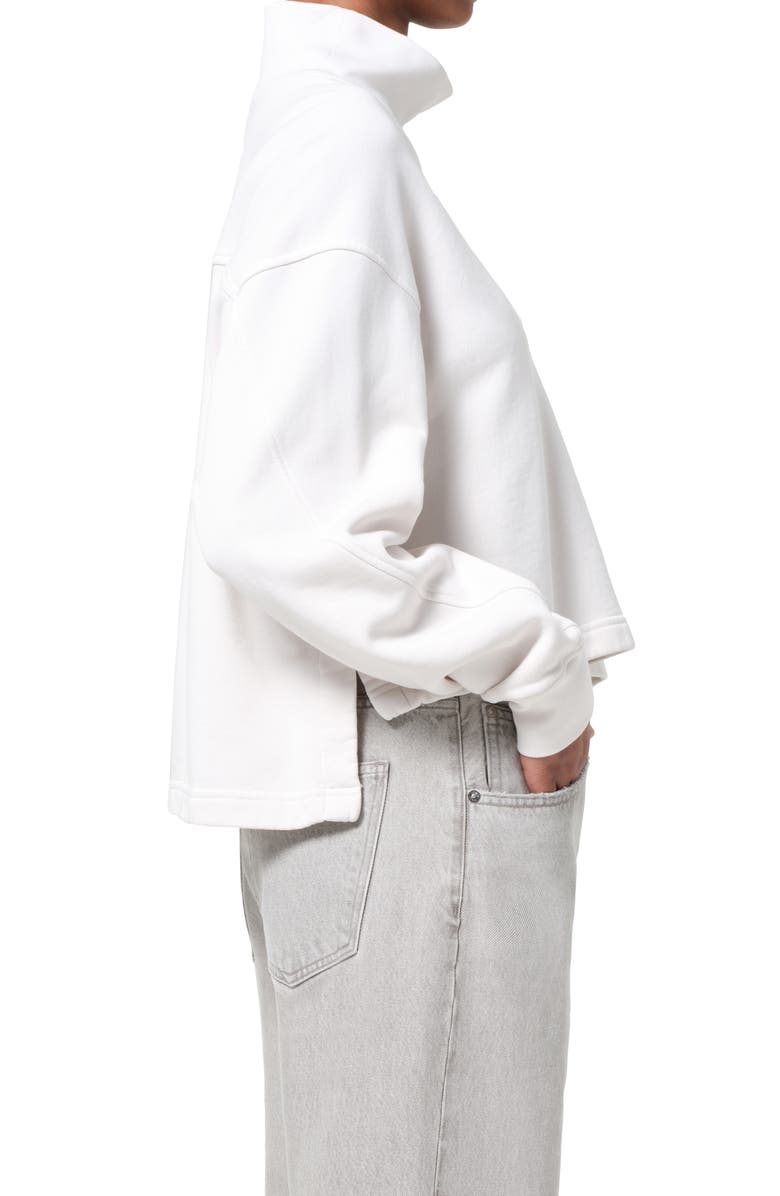 AGOLDE Isra Mock Neck Fleece Cotton Pullover, Alternate, color, Wired