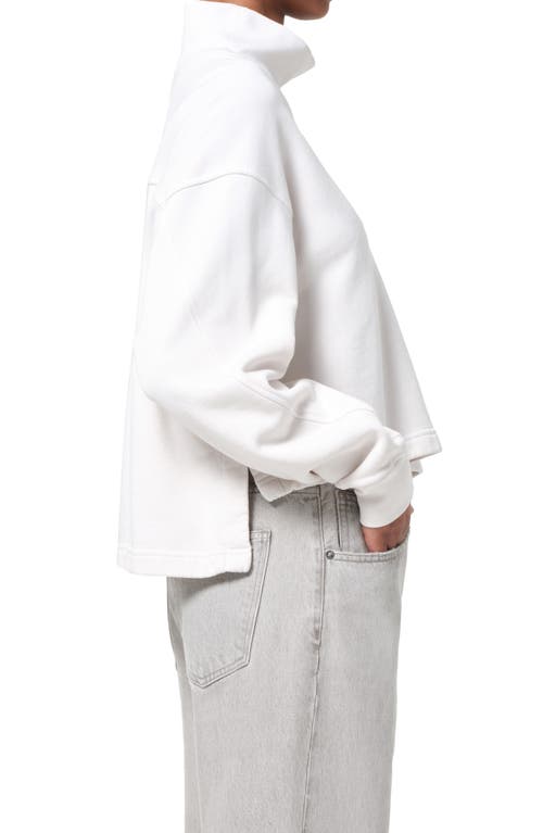 Agolde Isra Mock Neck Fleece Cotton Pullover In Multi
