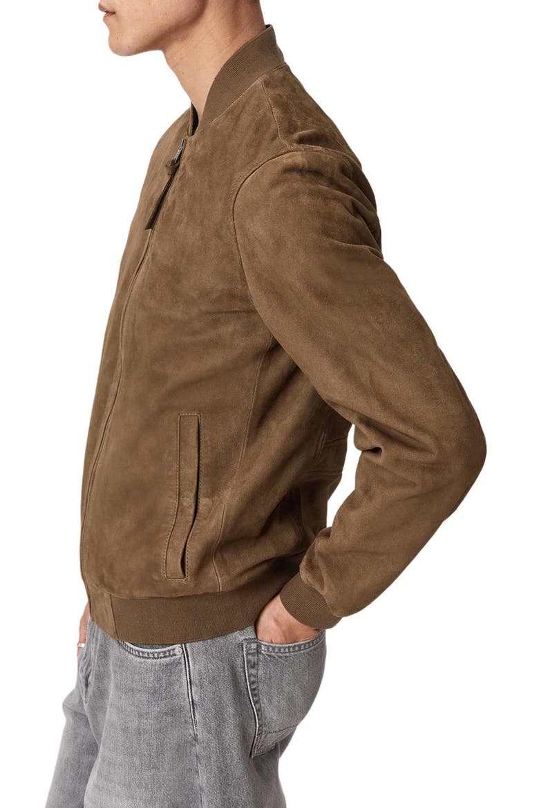 Morten Suede Bomber Jacket, Alternate, color, KAROO BROWN