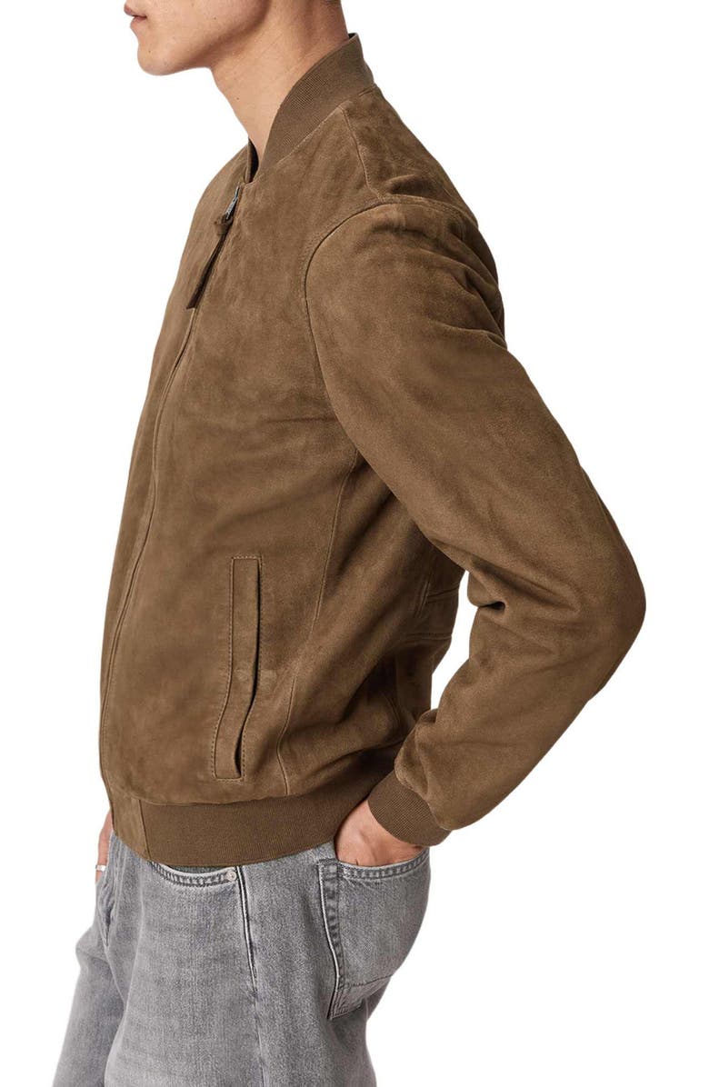 AllSaints Morten Suede Bomber Jacket, Alternate, color, Karoo Brown
