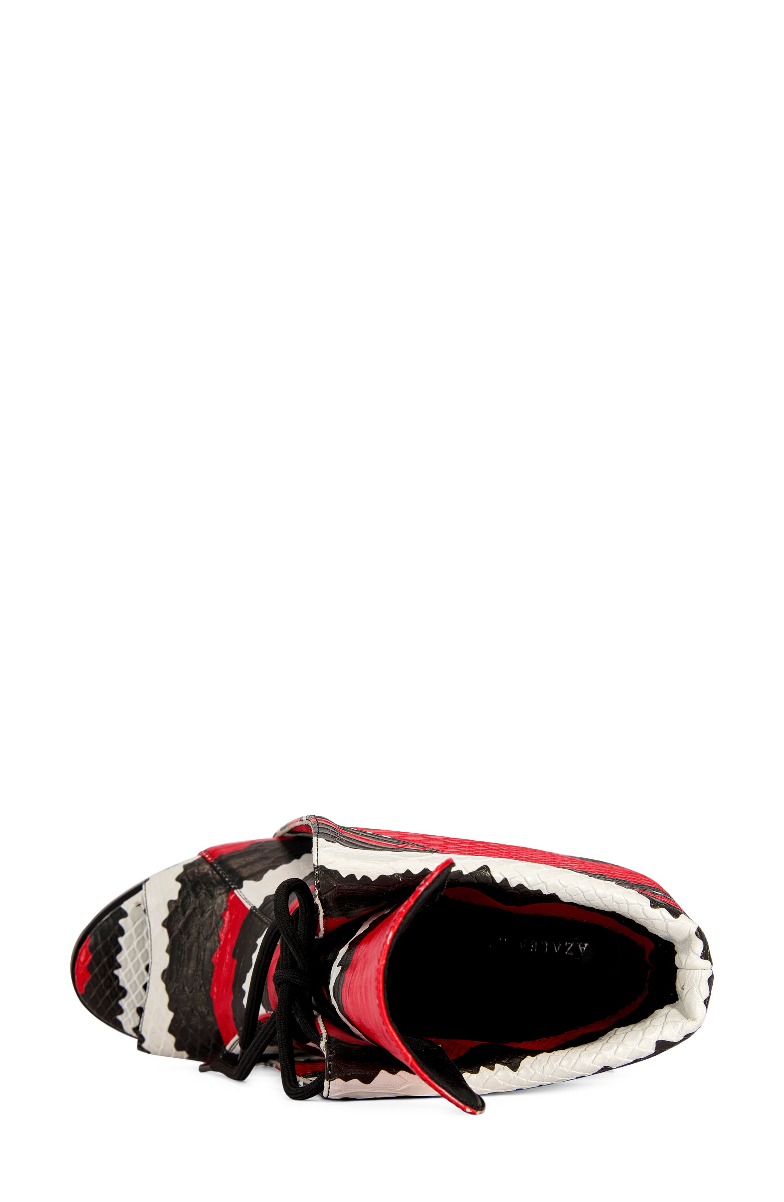 Caelum Faux Leather Peep Toe Bootie, Alternate, color, RED MULTI