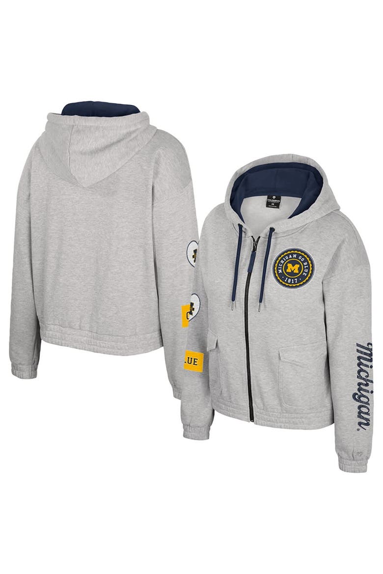 Women's Colosseum Gray Michigan Wolverines Alfie Full-Zip Hoodie Jacket, Main, color, Gray