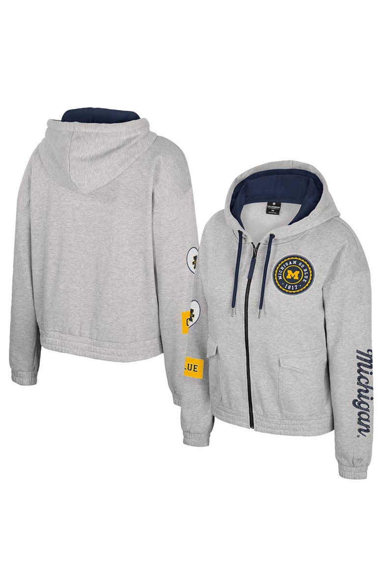 COLOSSEUM Women's Colosseum Gray Michigan Wolverines Alfie Full-Zip Hoodie Jacket, Main, color, Gray