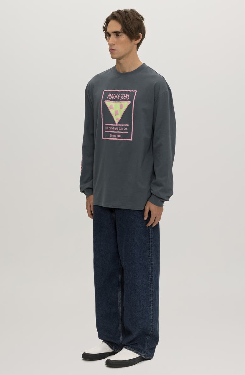 Maui & Sons Rising Sun Graphic Print Cotton T-Shirt, Alternate, color, Storm