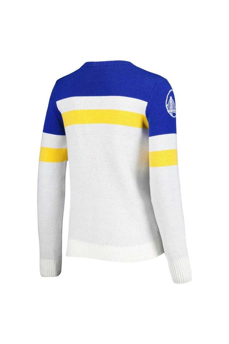Women's Lusso Royal/Cream Golden State Warriors Dominique Pullover Sweater, Alternate, color, Royal