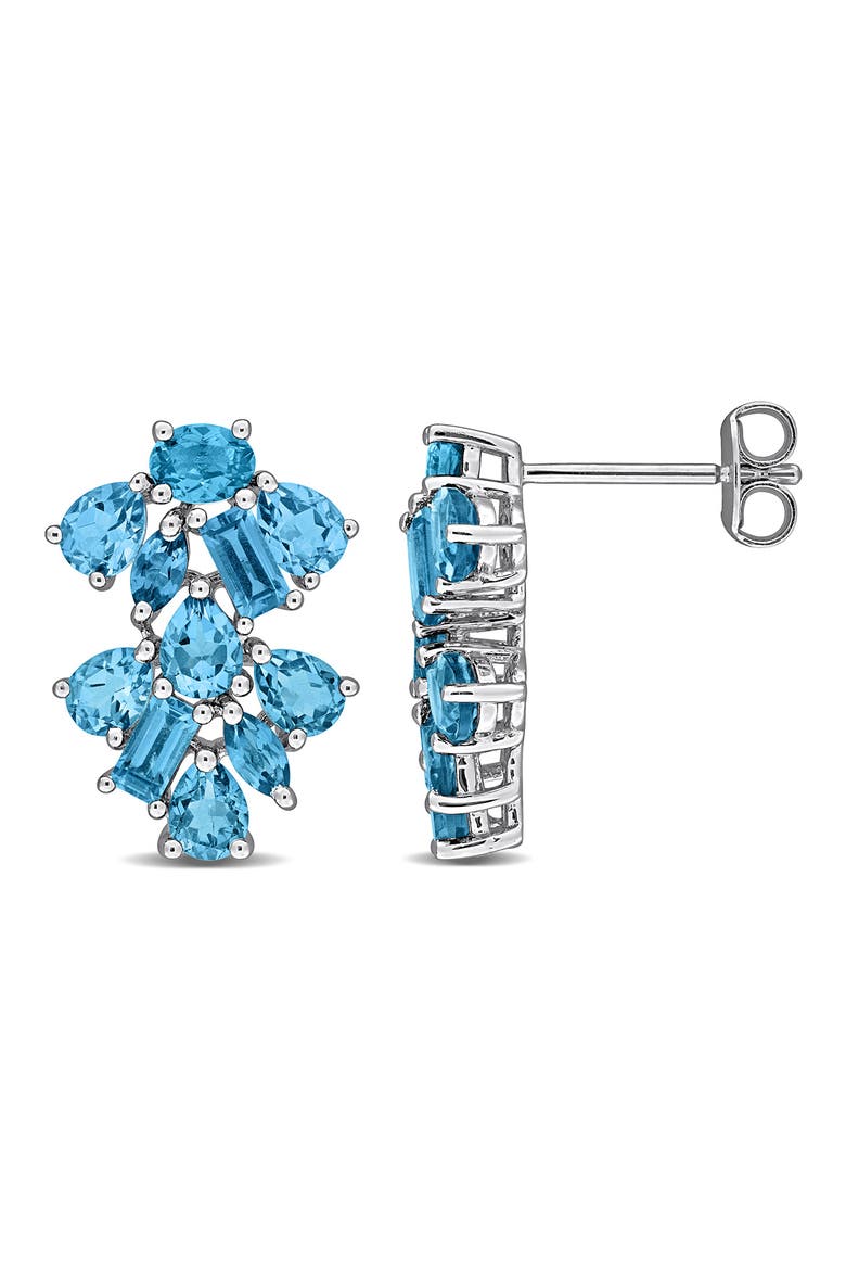 London Blue Topaz Cluster Drop Earrings, Main, color, BLUE