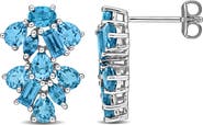 DELMAR London Blue Topaz Cluster Drop Earrings