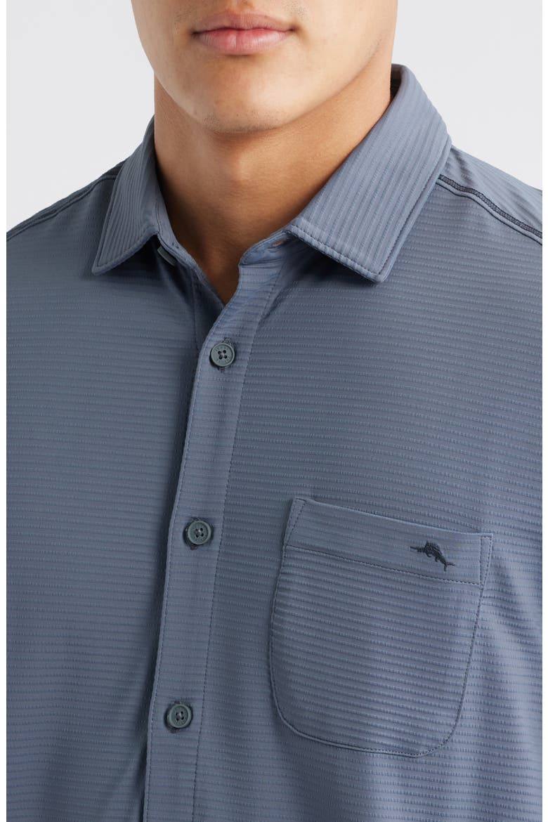 Costa Wave Short Sleeve Button-Up Shirt, Alternate, color, TURBULENCE