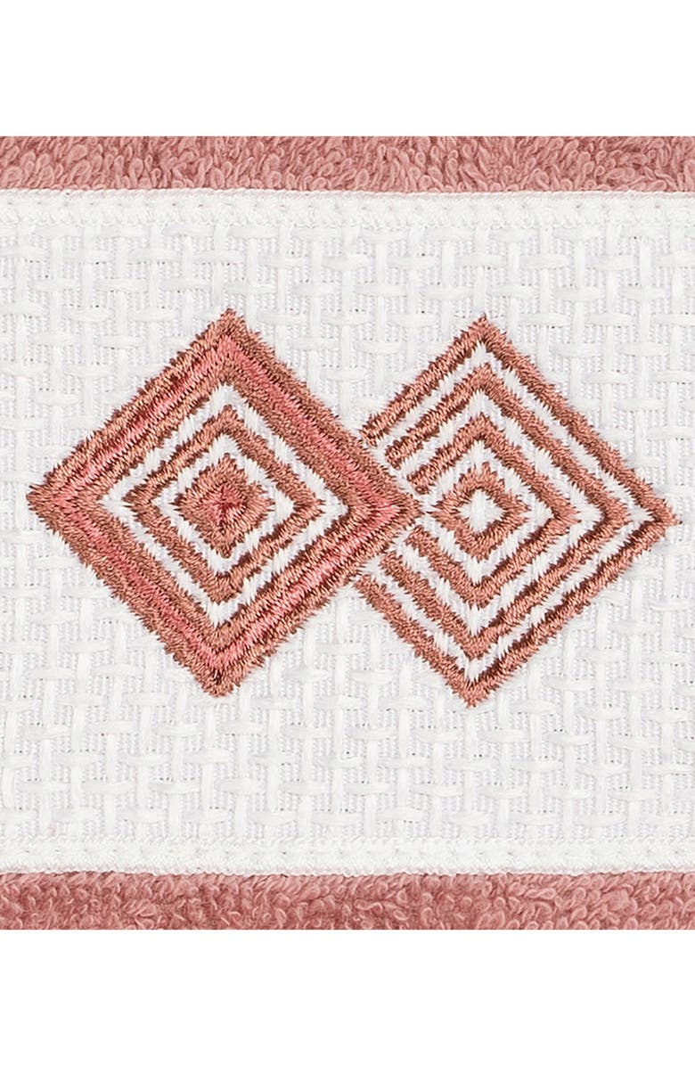 Linum Home Textiles Noah Embellished Washcloth - Set of 2 - Tea Rose, Alternate, color, Tea Rose