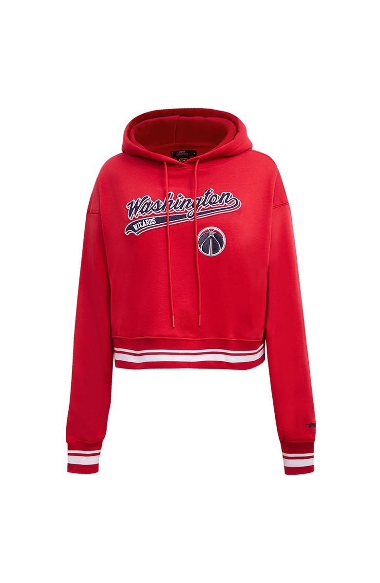 PRO STANDARD Women's Pro Standard Red Washington Wizards Script Tail Cropped Pullover Hoodie, Alternate, color, Red