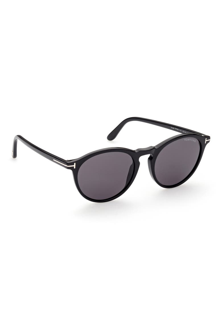 Aurelle 52mm Phantos Sunglasses, Alternate, color, SHINY BLACK / SMOKE