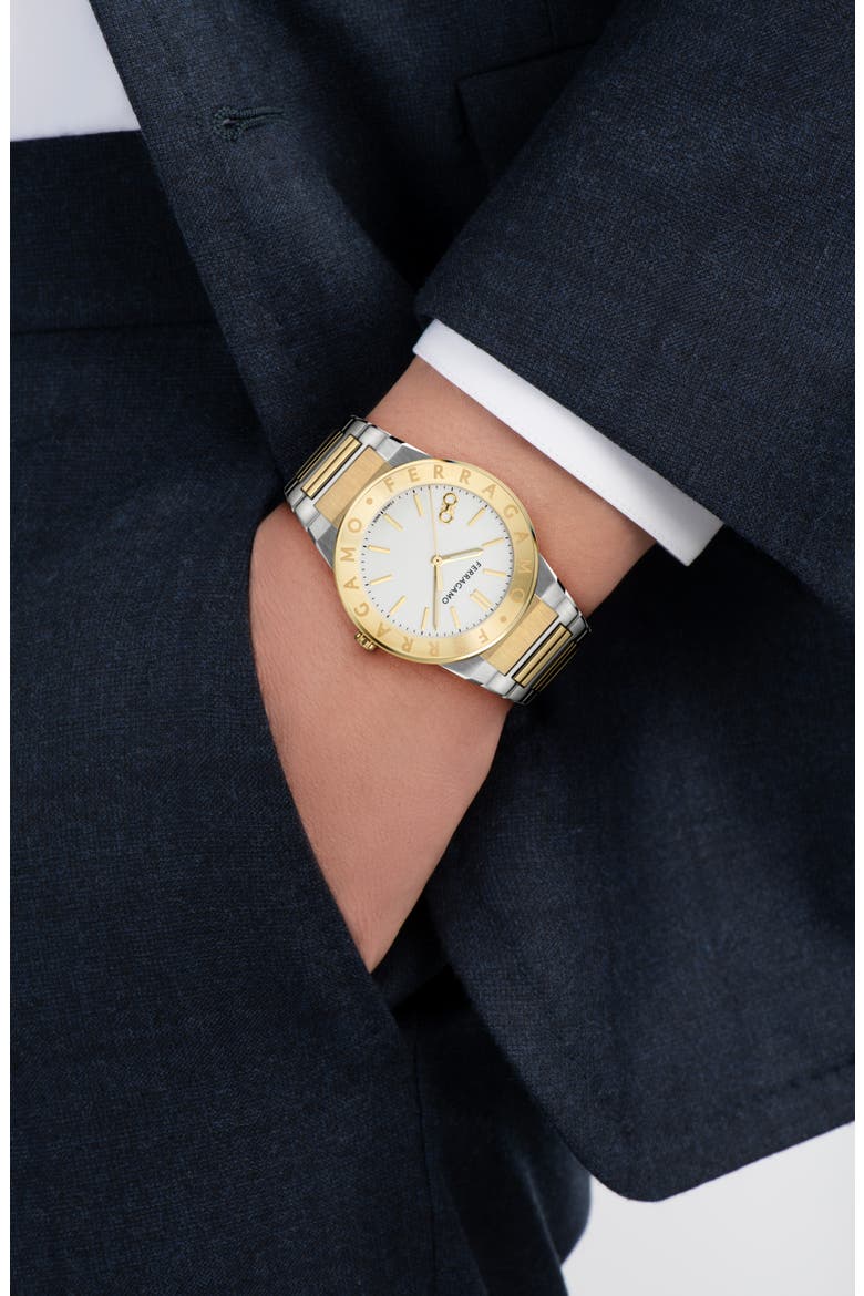 Logo Two-Tone Bracelet Watch, 41mm, Alternate, color, TWO TONE