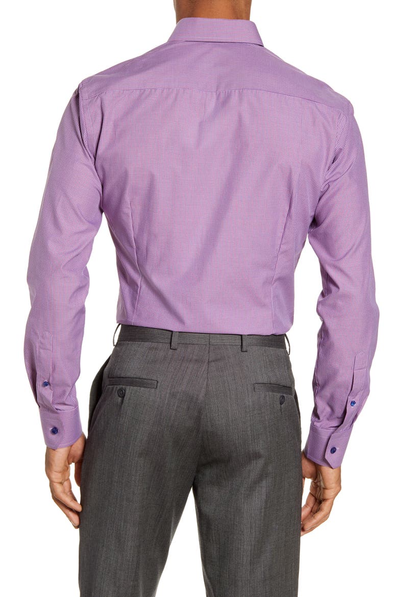 Slim Fit Microcheck Print Dress Shirt, Alternate, color, RED/ PINK