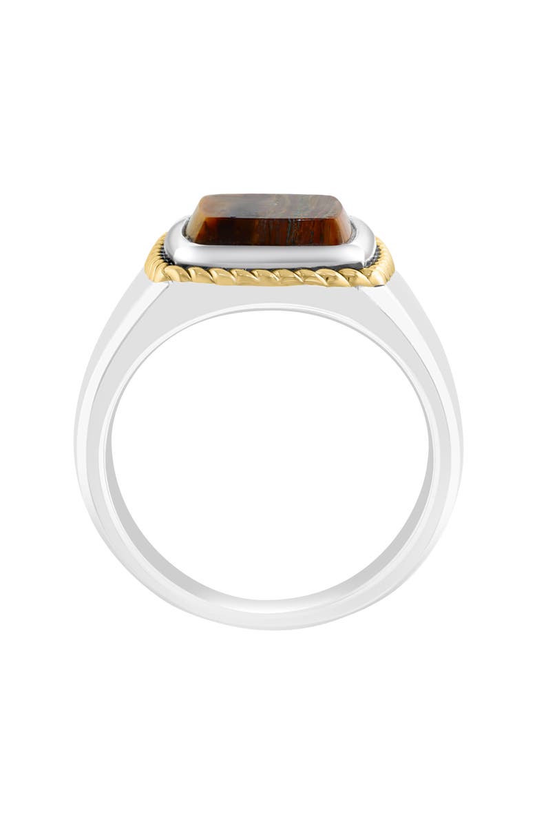 EFFY Two-Tone 18K Gold Plate & Sterling Silver Tiger's Eye Ring, Alternate, color,