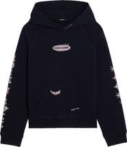 Zadig & Voltaire Georgy Multi Heart Strass Crystal Embellished Cotton Graphic Hoodie