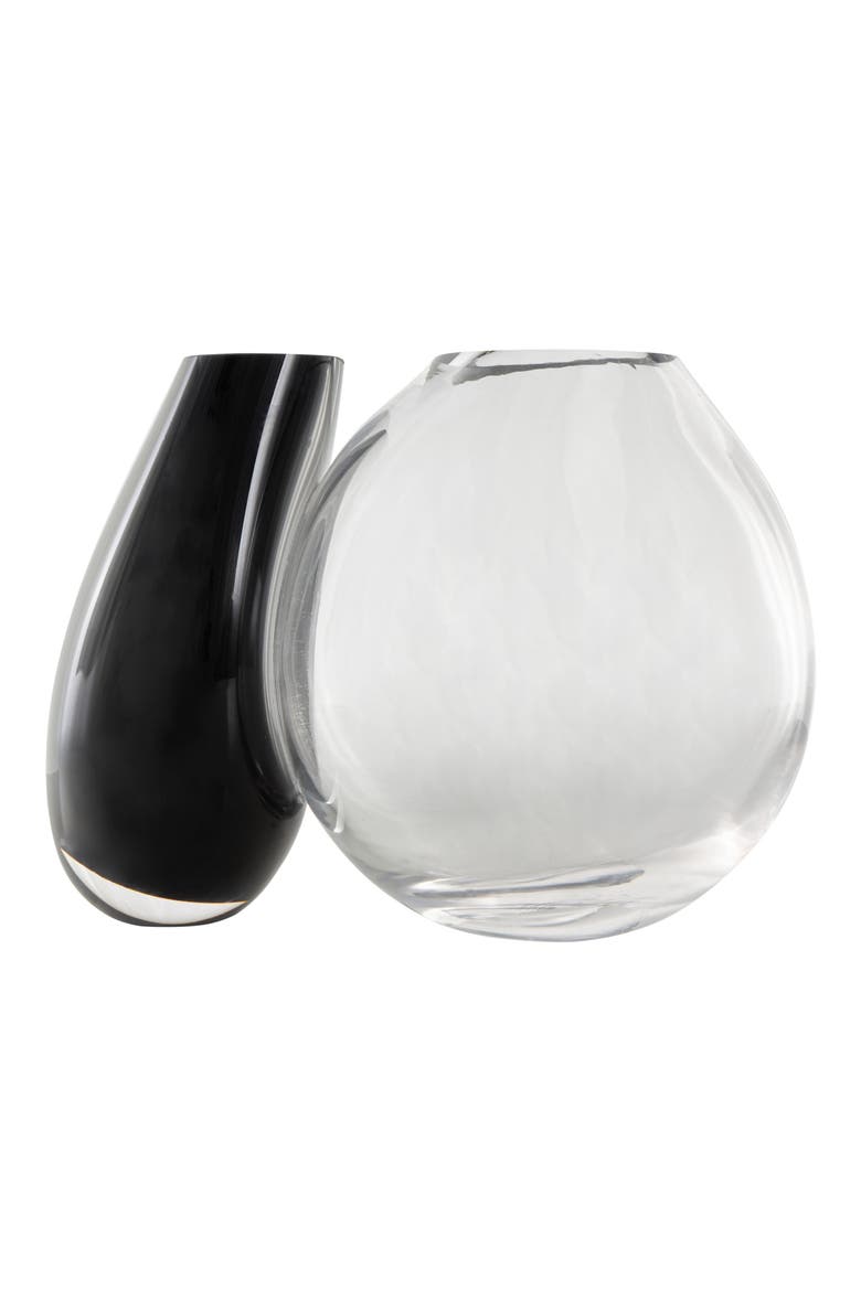 Two-Tone Recycled Glass Vase, Alternate, color, BLACK