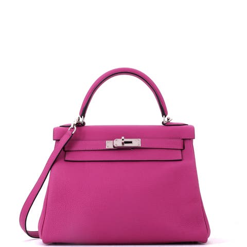 Kelly Handbag Pink Togo with Palladium Hardware 28