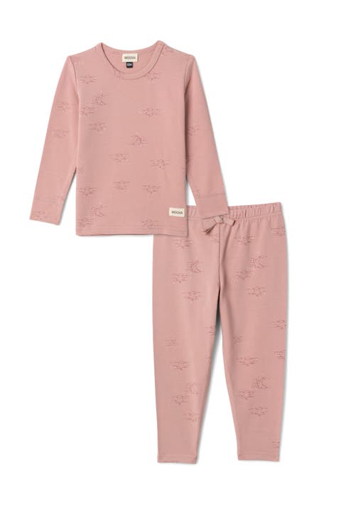 Girl Stars Print Cotton Round Neck Top and Pants Set (Toddler, Little Kid & Big Kid)