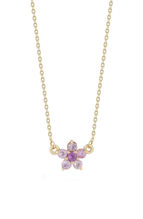 Amethyst Flower Pendant Necklace