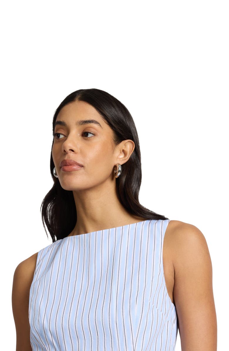 Onia Boatneck Bubble Mini Dress, Alternate, color, Blue