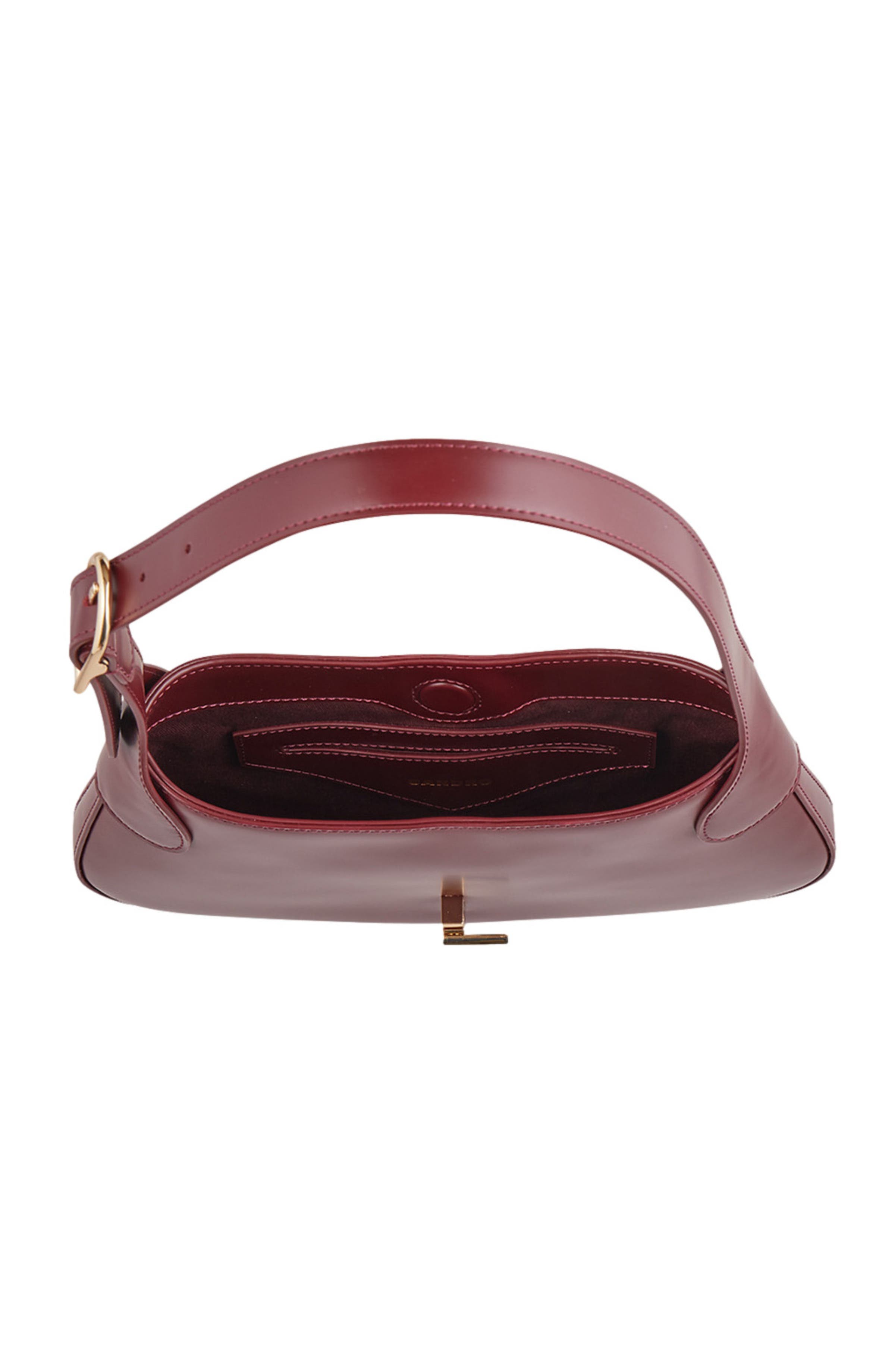 SANDRO Janet bag in certified leather, Alternate, color, Bordeaux