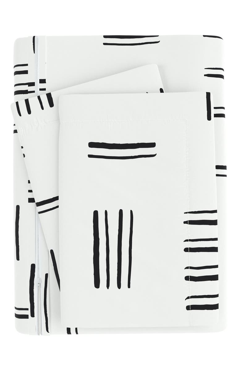 HOMESPUN Premium Ultra Soft Geo Dash 3-Piece Duvet Cover Set, Alternate, color, Gray