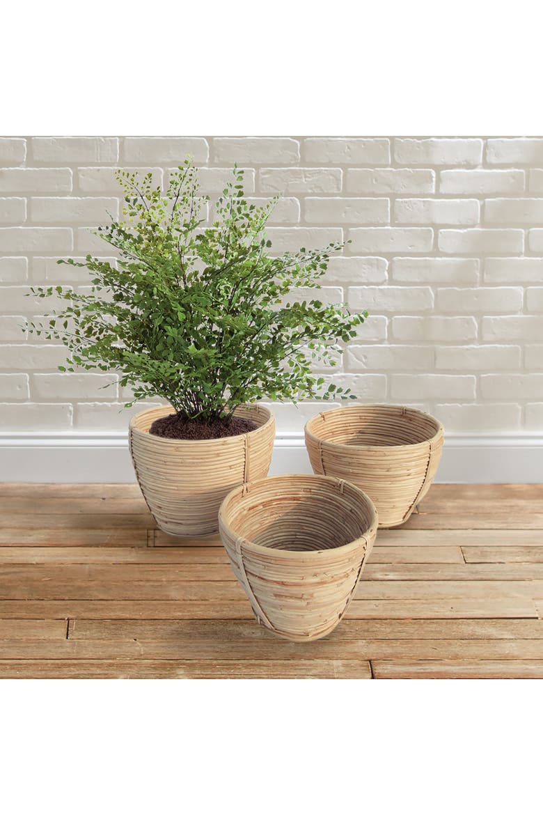 Cane Rattan Round Tapered Baskets, Set Of 3, Alternate, color, Beige