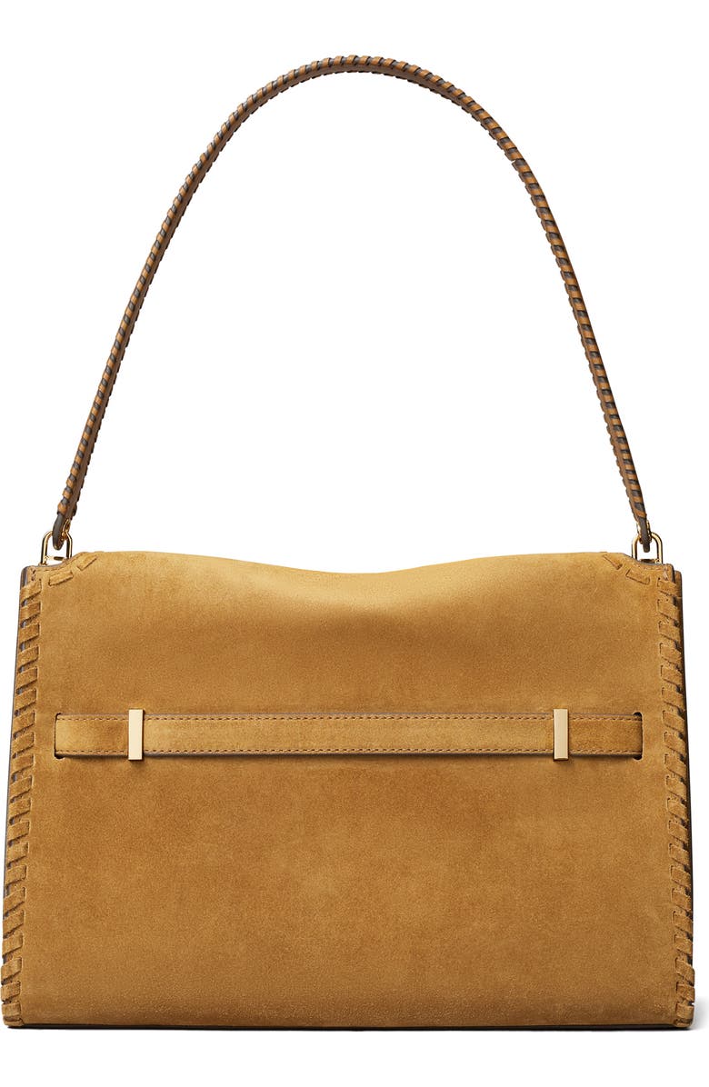 Tory Burch Large Lee Radziwill Suede Shoulder Bag, Alternate, color, Wild Tabacco