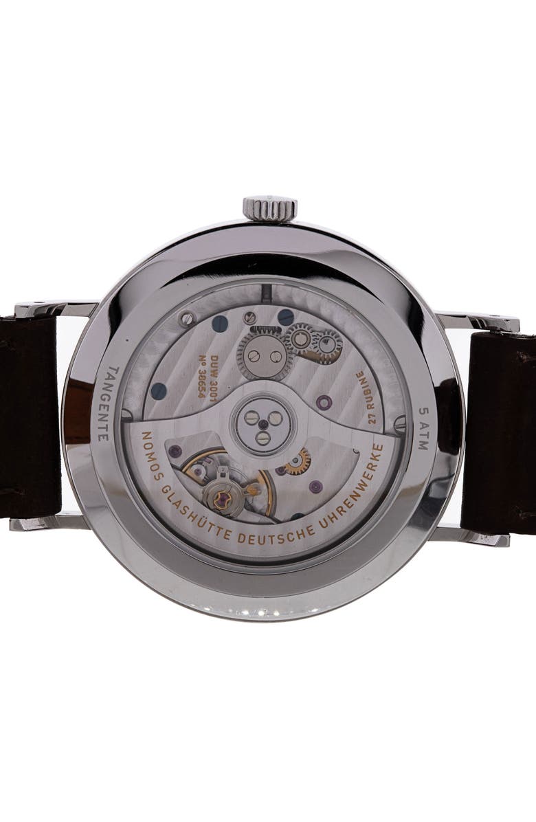 Watchfinder & Co. Nomos Glashütte Preowned 2022 Tangente Automatic Leather Strap Watch, 38mm, Alternate, color, 