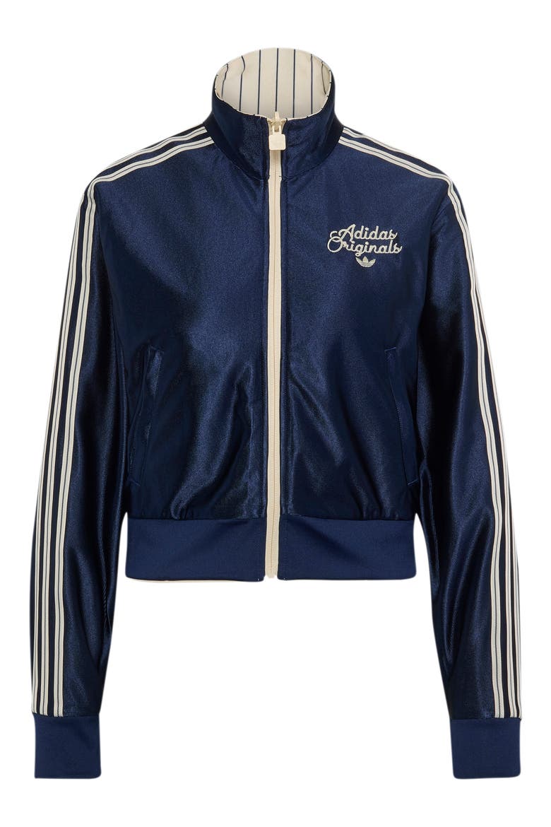 Pinstriped Track Jacket, Alternate, color, WARM VANILLA/ NIGHT INDIGO
