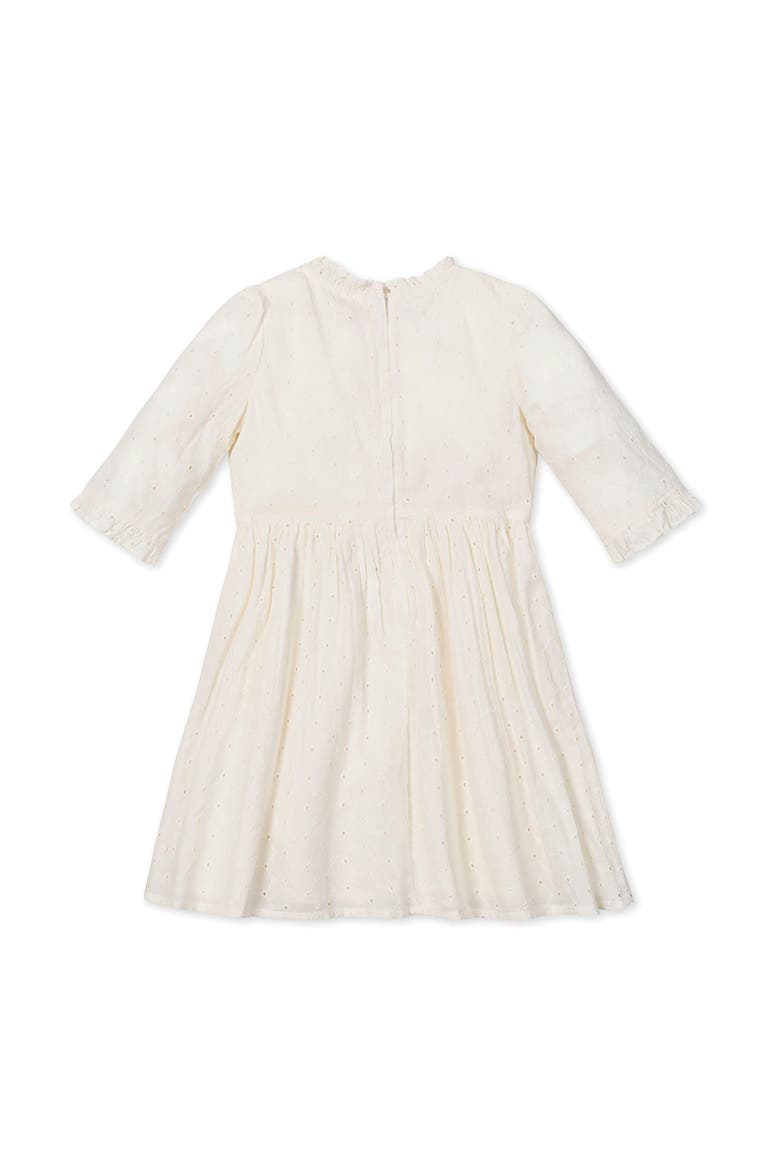 Kids' Organic Flutter Sleeve Tiered Eyelet Dress, Alternate, color, Ivory Eyelet