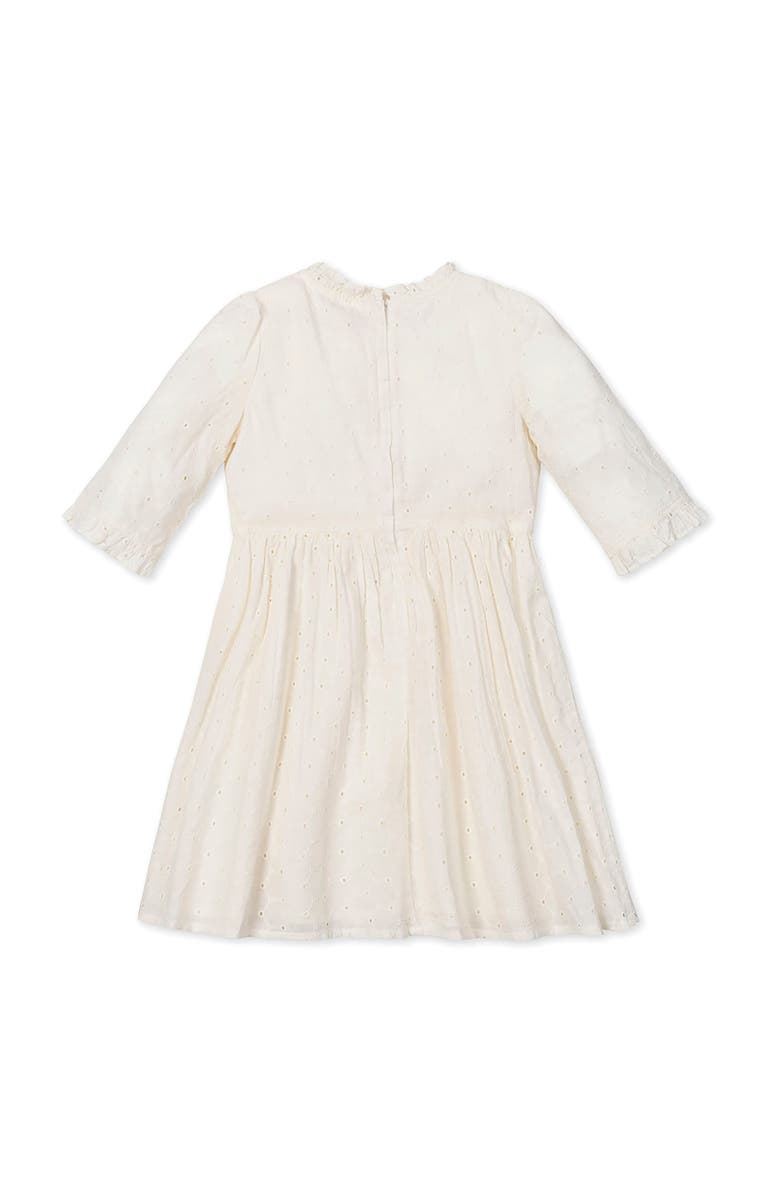 Hope & Henry Kids' Organic Flutter Sleeve Tiered Eyelet Dress, Alternate, color, Ivory Eyelet