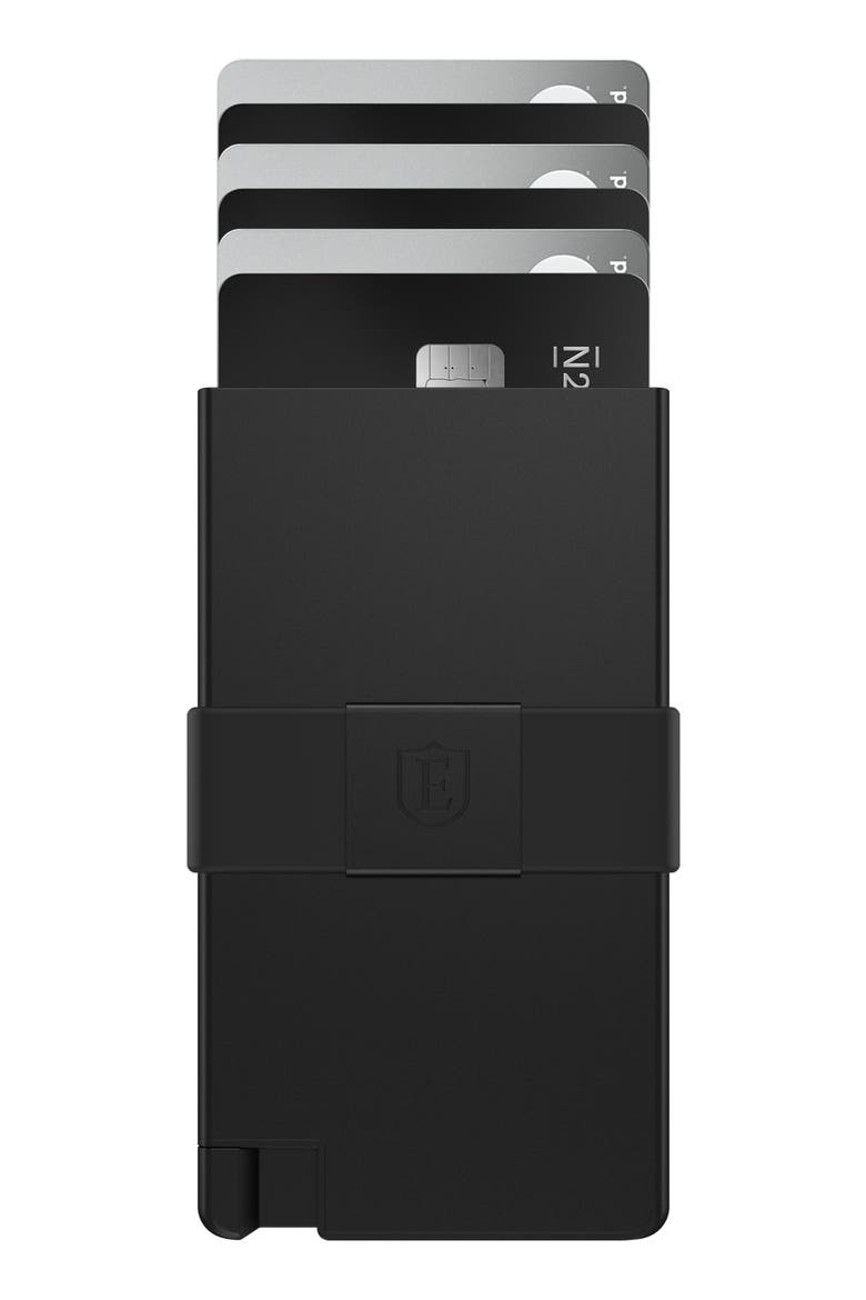 Pro Button Release Recycled Metal Card Holder, Alternate, color, JET BLACK