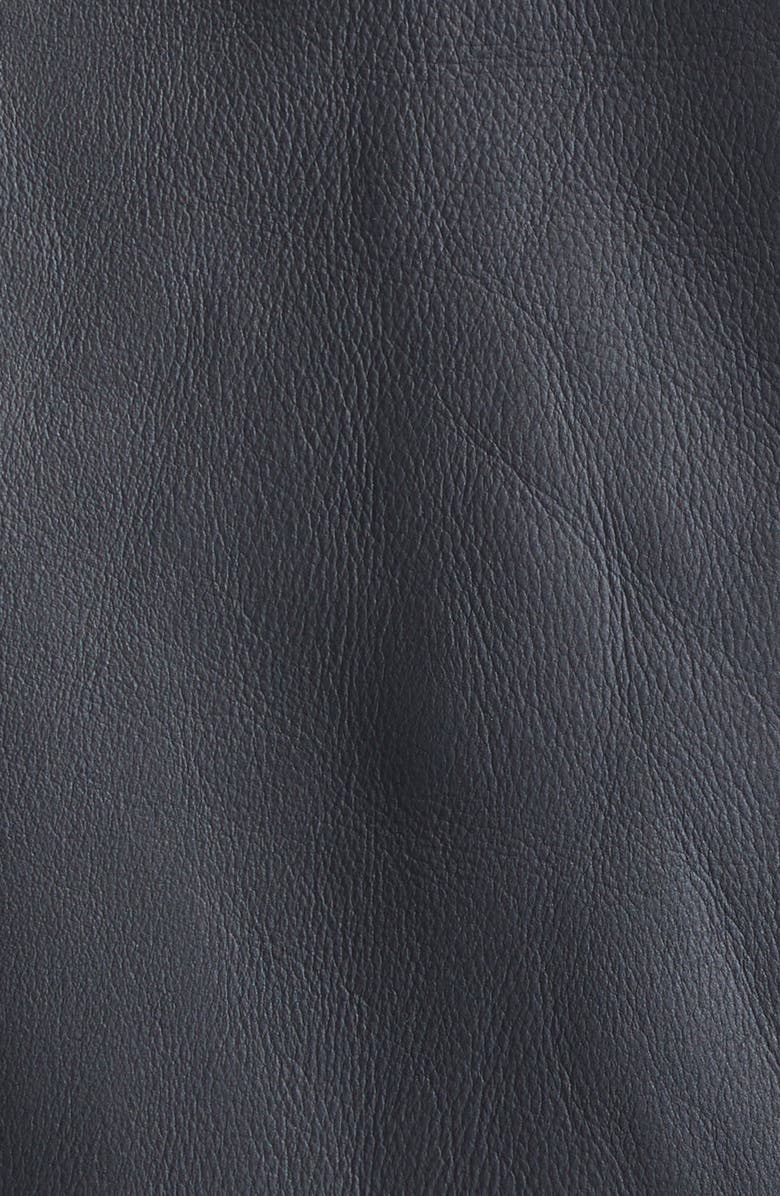 Akris Arno Genuine Shearling Lined Leather Jacket, Alternate, color, Navy