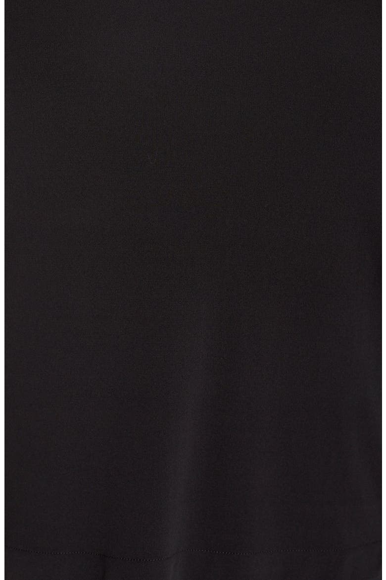 Ballet Neck Silk Jersey Dress, Alternate, color, BLACK
