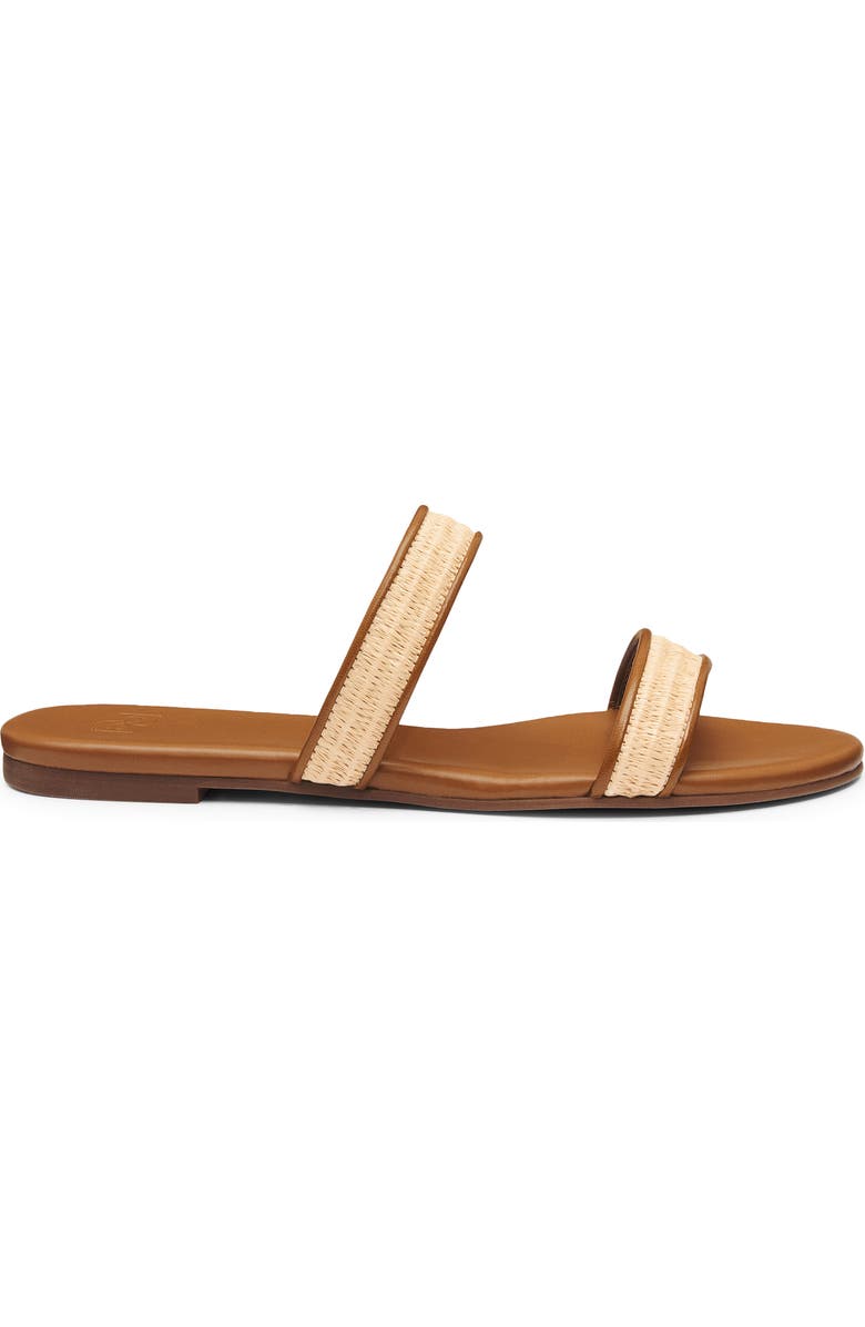Reformation Lenora Flat Slide Sandal, Alternate, color, Natural Raffia