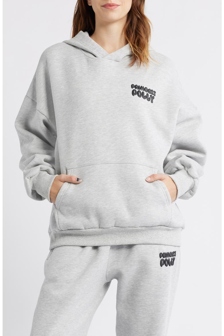 Puffy Logo Hoodie, Main, color, GREY