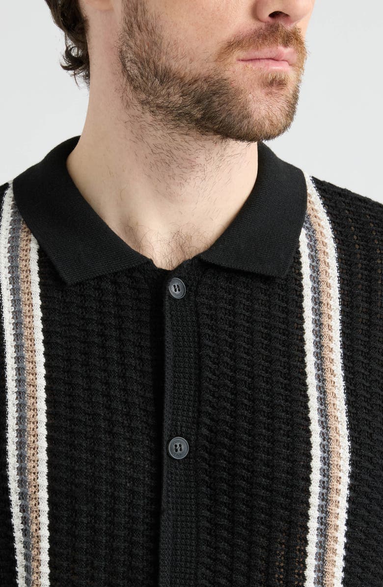 Hunter Morris Short Sleeve Sweater Cardigan, Alternate, color, Black