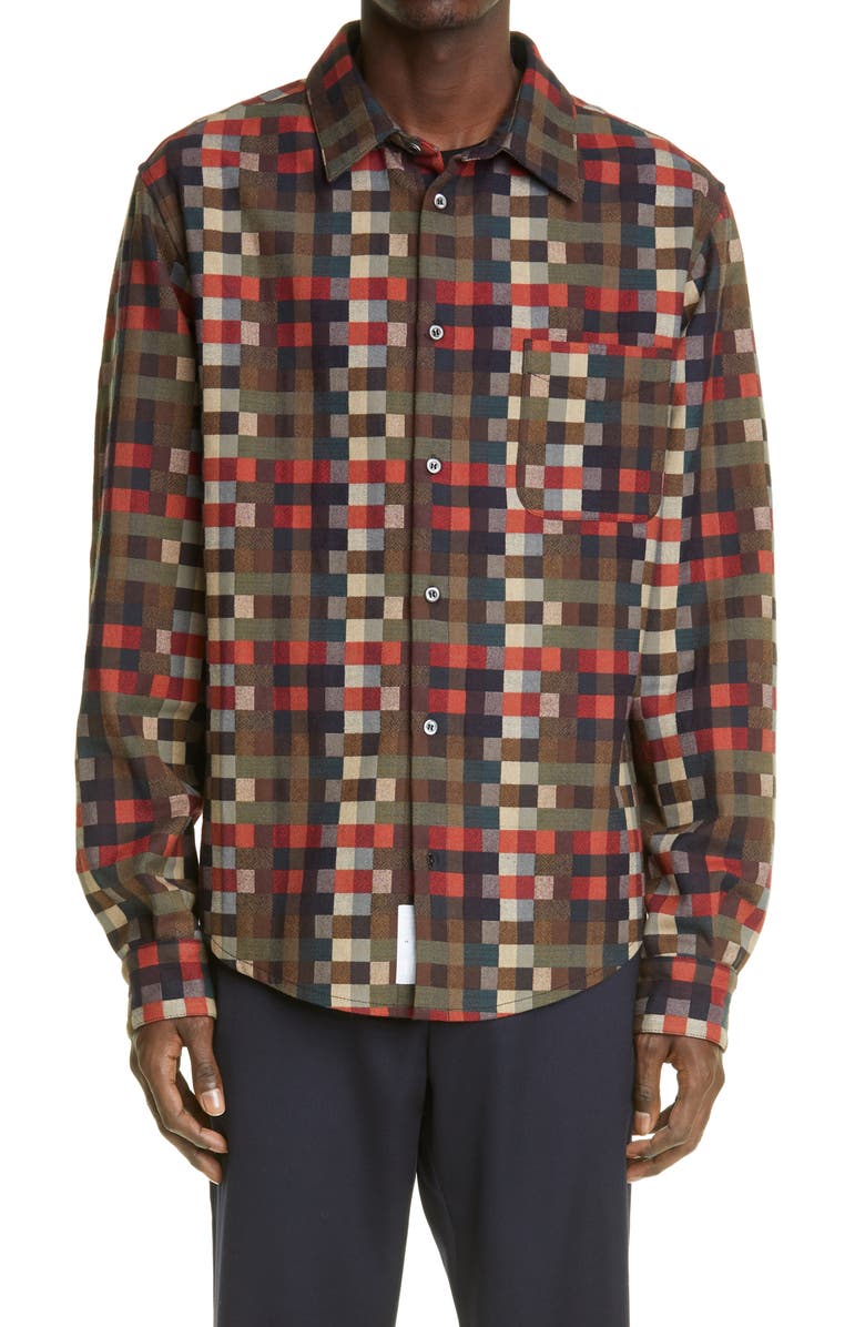 4SDesigns Check Button-Up Shirt Jacket, Main, color,