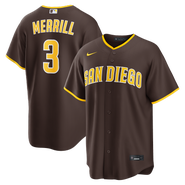 Nike Men's Nike Jackson Merrill Brown San Diego Padres Road Replica Jersey