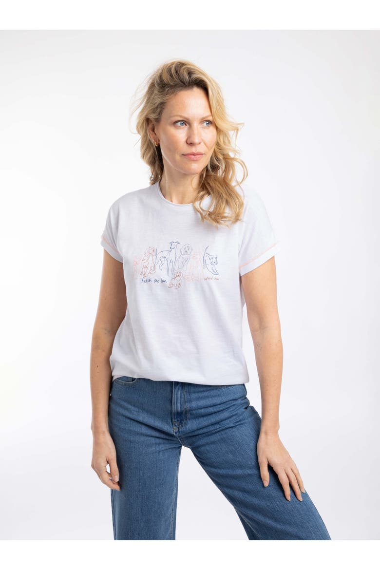 Fetch Front Print Graphic T-shirt, Main, color, White