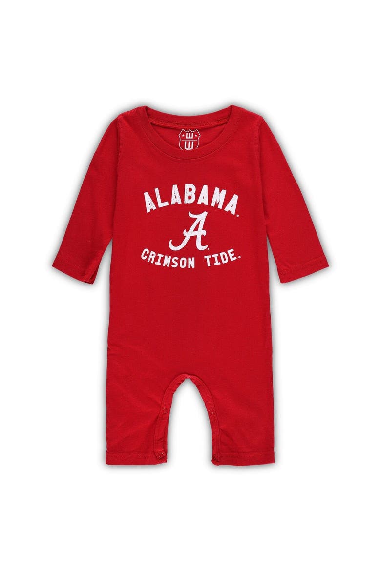 Infant Wes & Willy Crimson Alabama Crimson Tide Core Long Sleeve Jumper, Main, color, Crimson