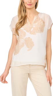 Halogen® Floral Popover Top