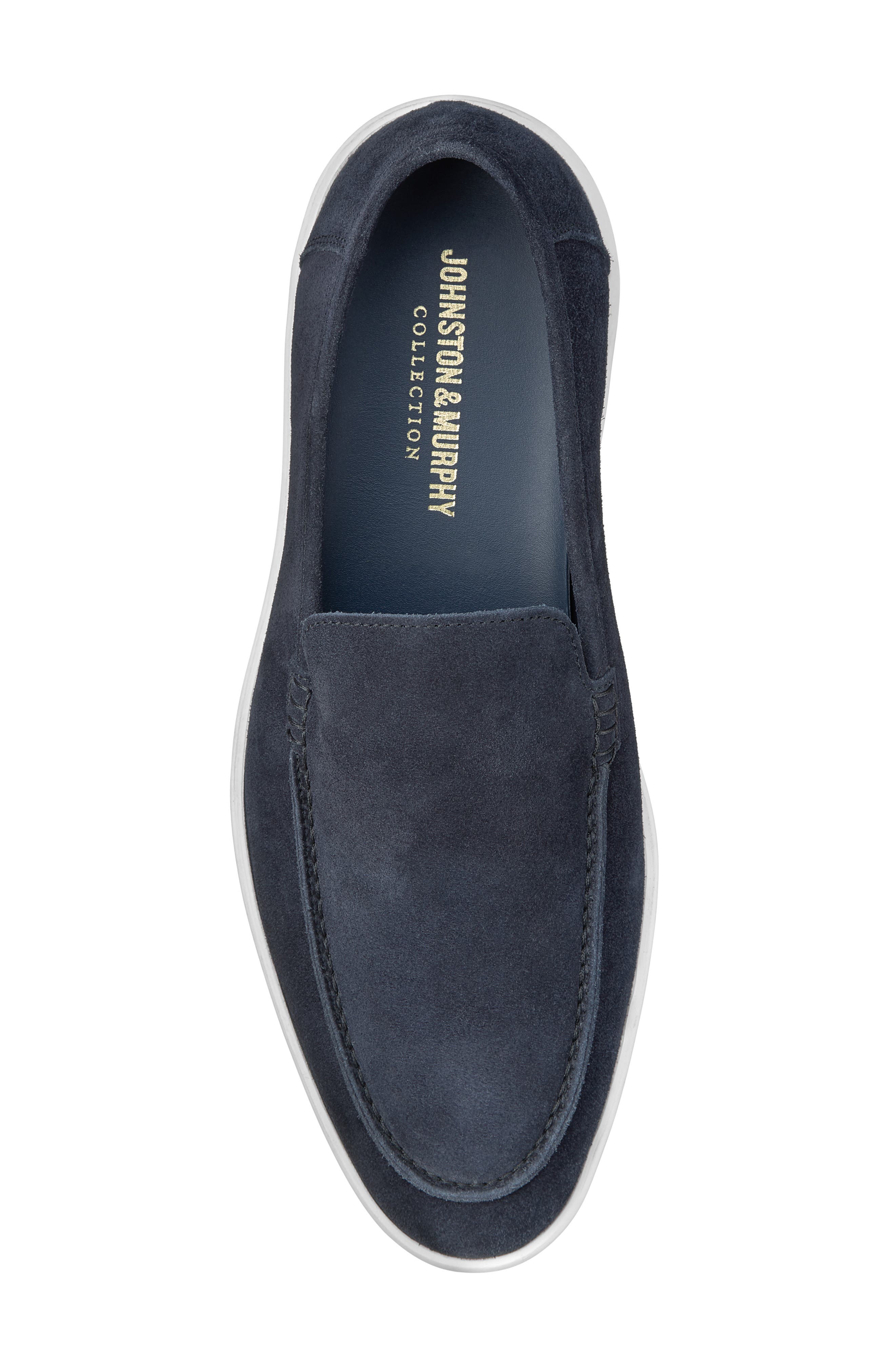 Johnston 
Murphy Bolivar Moc Toe Slip-On Sneaker, Alternate, color, Navy Italian Suede