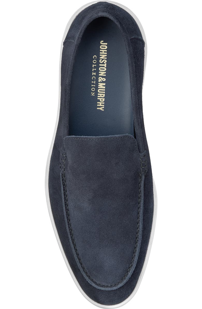 Johnston & Murphy Bolivar Moc Toe Slip-On Sneaker, Alternate, color, Navy Italian Suede