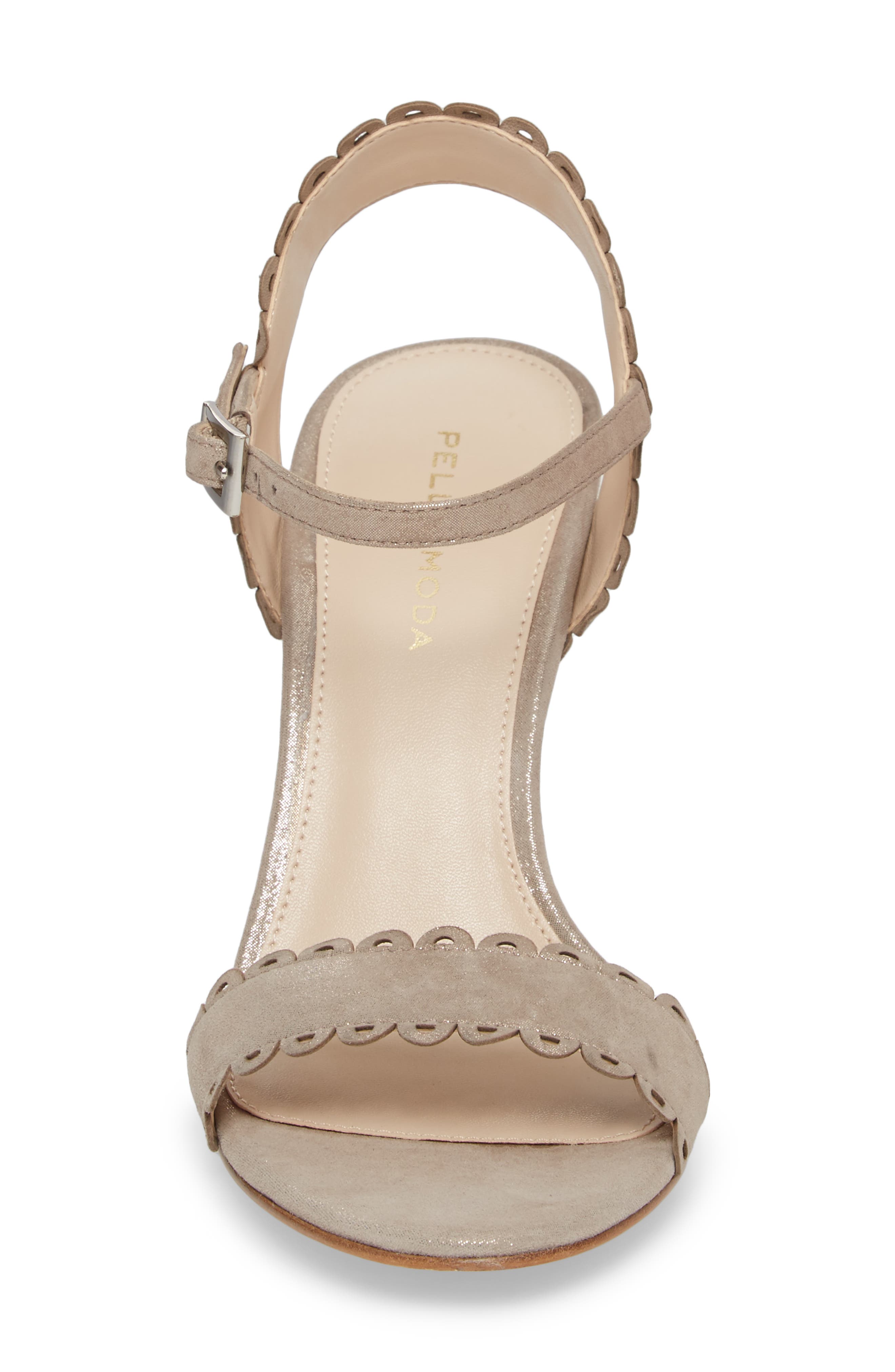 Karen Scallop Ankle Strap Sandal, Alternate, color, DARK TAUPE SUEDE